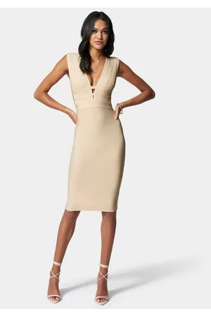 Bebe Plunge Neck Bandage Dress
