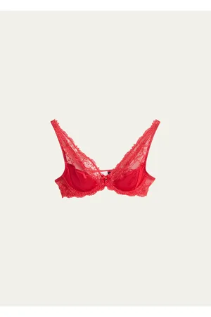 Splendeur Soie Silk Triangle Bra Rouge - For Her from The Luxe