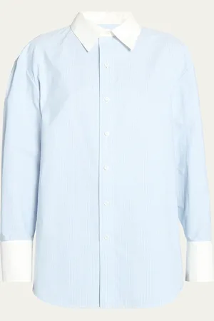Saint Laurent Striped Button-Front Blouse