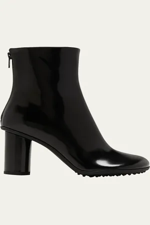 Bottega Veneta Atomic Leather Cylinder-Heel Ankle Boots