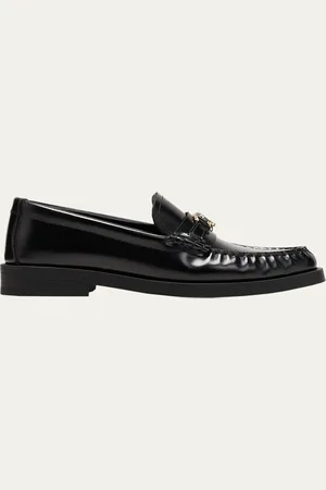 Jimmy Choo Addie Leather JC Slip-On Loafers