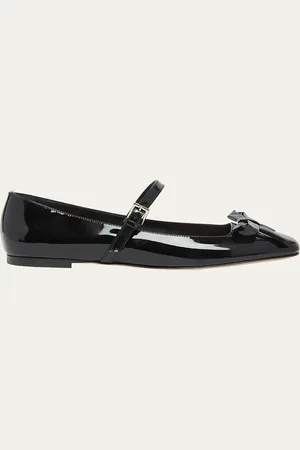 VALENTINO GARAVANI Romance Patent Bow Mary Jane Ballerina Flats