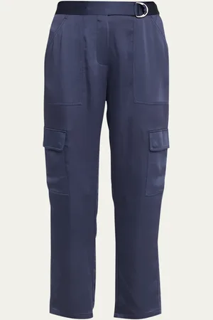 Simkhai Carolina Satin Straight-Leg Utility Pants