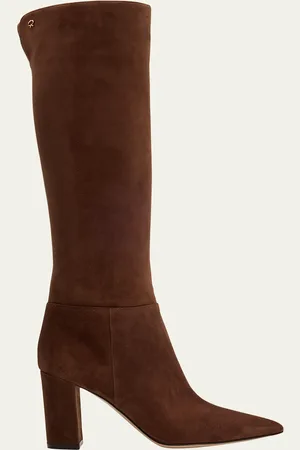 Gianvito Rossi Piper Suede Block-Heel Knee Boots
