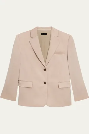 THEORY Crushed Satin Two-Button Blazer