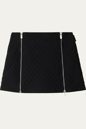 Burberry Quilted Mini Skirt with Zipper Detail