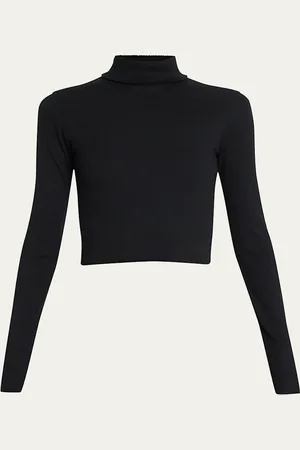 ÉTERNE Cropped Fitted Turtleneck Top