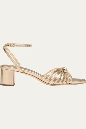Loeffler Randall Olivia Leather Knot Block Heel Sandals
