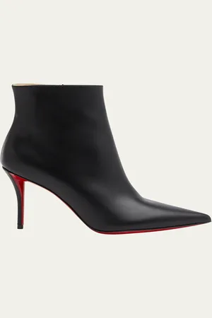 Christian Louboutin So Apostropha Leather Red Sole Stiletto Booties