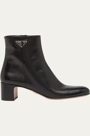 Prada Leather Zip Ankle-Booties