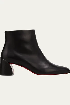 Christian Louboutin Turela Leather Side-Zip Red Sole Booties