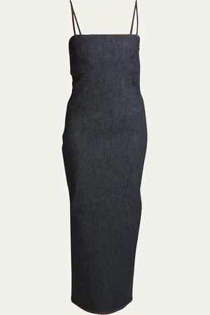 Alaïa Long Denim Column Dress