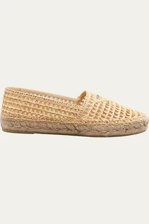 Prada Rafia Logo Espadrilles