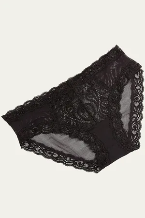 Natori Feathers Lace-Trim and Mesh Hipster Briefs