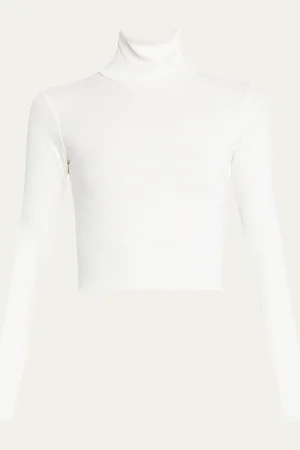 ÉTERNE Cropped Fitted Turtleneck Top
