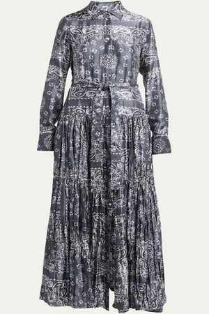 Golden Goose Bandana Print Long Sleeve Maxi Shirtdress