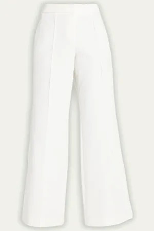 Milly Nash High-Rise Wide-Leg Cady Pants