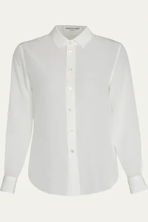 Saint Laurent Classic Button Down Silk Blouse