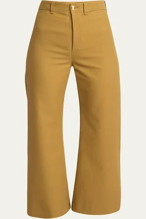 Chloé Cotton Drill Cropped Wide-Leg Trousers