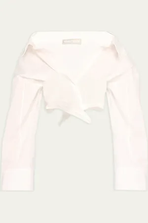 Jane Wade Long-Sleeve Corset Wrap Shirt