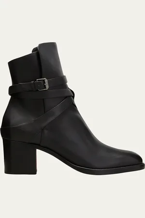 Christian Louboutin Karistrap Leather 70mm Red Sole Ankle Boot