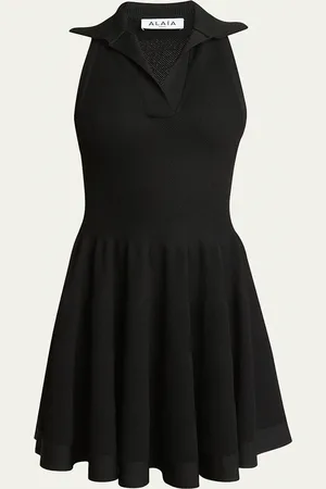 Alaïa Racerback Polo Mini Skater Dress