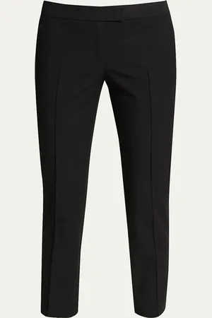 AKRIS Frankie Straight-Leg Cotton-Stretch Cropped Pants