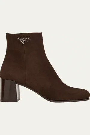 Prada Suede Zip Ankle Booties
