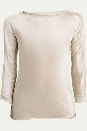 Giorgio Armani Shiny Viscose Raw-Edge Blouse
