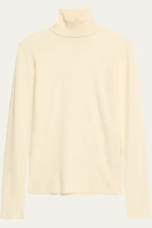 Loro Piana Taupo Ribbed Wool Turtleneck