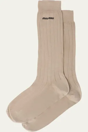 Miu Miu Logo-Knit Silk Sock