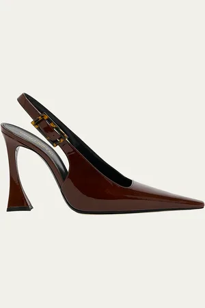 Saint Laurent Stone Glossy Slingback Pumps