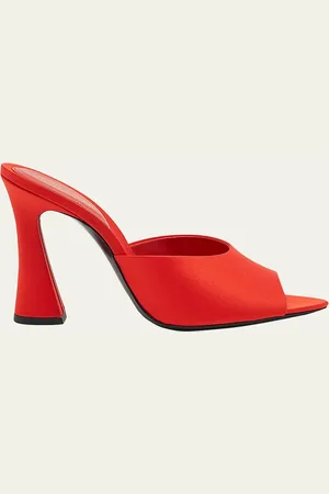 Saint Laurent Suite Satin Block-Heel Mules