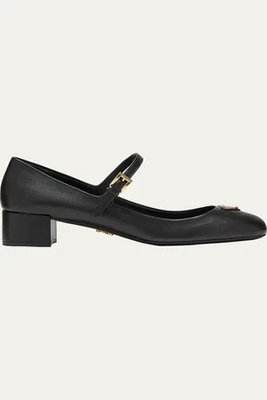Prada Leather Mary Jane Ballerina Pumps
