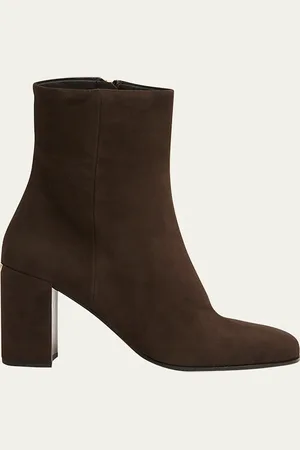 Prada Suede Block-Heel Ankle Boots