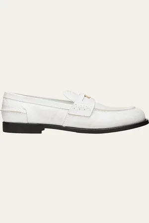 Miu Miu Leather Coin Penny Loafers