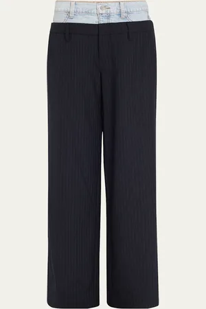 Simkhai Ophelia Double Waistband Straight-Leg Combo Pants