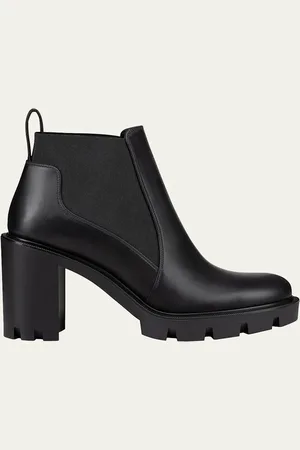 Christian Louboutin Marchacroche Leather Red Sole Chelsea Booties