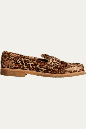 Golden Goose Jerry Leopard Penny Loafers