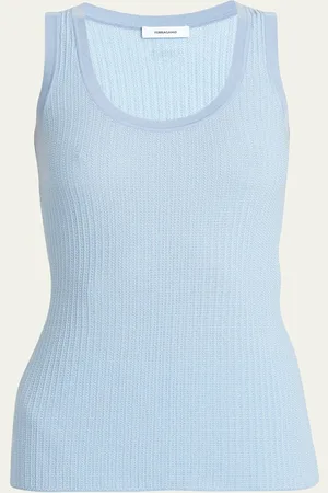 Salvatore Ferragamo Cotton Silk Micro Jacquard Tank Top