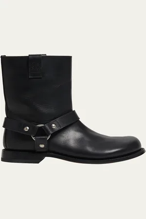Loewe Campo Leather Harness Biker Boots