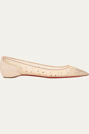 Christian Louboutin Red Sole Strass Mesh Ballet Flats