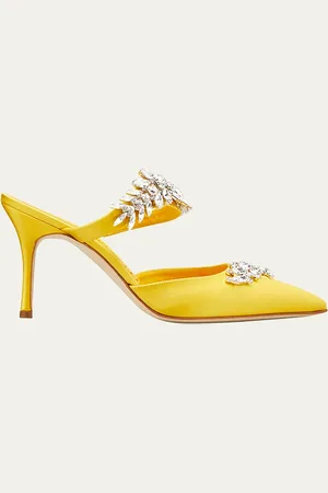 Manolo Blahnik Lurum Crystal-Embellished Mules