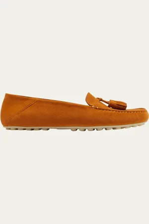 Loro Piana Suede Tassel Moccasin Loafers