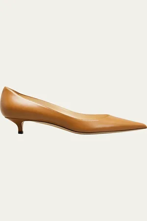Jimmy Choo Amelia Leather Kitten-Heel Pumps