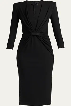 Giorgio Armani Draped Milano Stitch Midi Dress