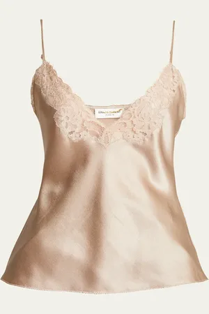Saint Laurent Satin Blouse with Lace Detail