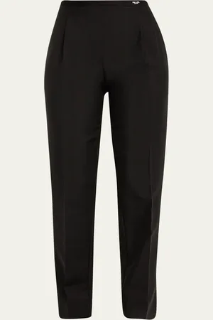 Prada Kid Mohair Logo Tapered Trousers