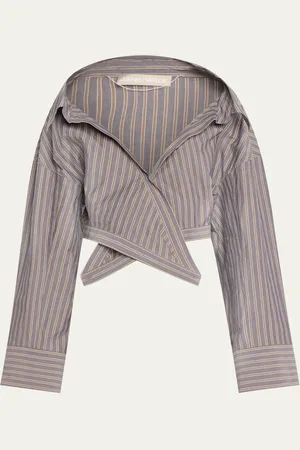 Jane Wade Stripe Long-Sleeve Wrap Shirt