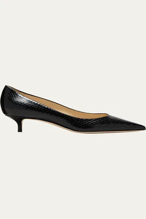 Jimmy Choo Amelia Snake Printed Kitten-Heel Pumps